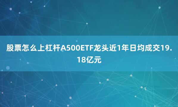 股票怎么上杠杆A500ETF龙头近1年日均成交19.18亿元